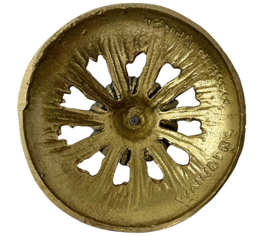 Pair of Brutalist Wainberg Brass Candle Holders