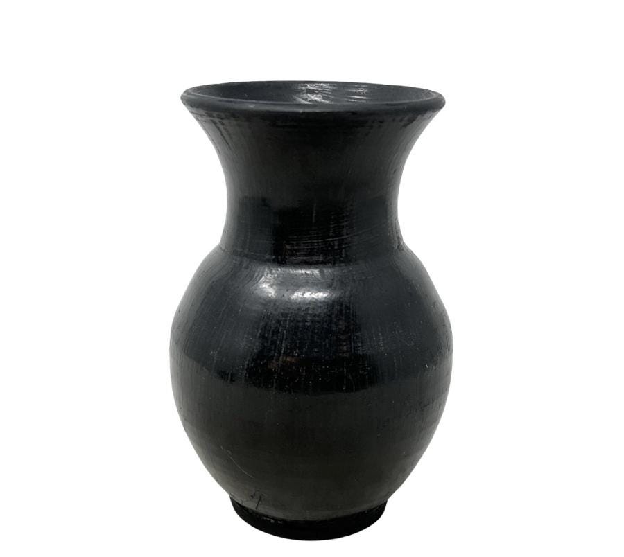 Vintage Oaxaca Mexico Black Clay Pot
