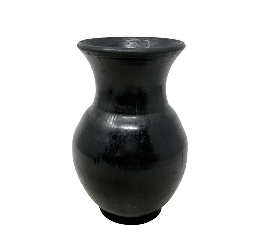 Vintage Oaxaca Mexico Black Clay Pot