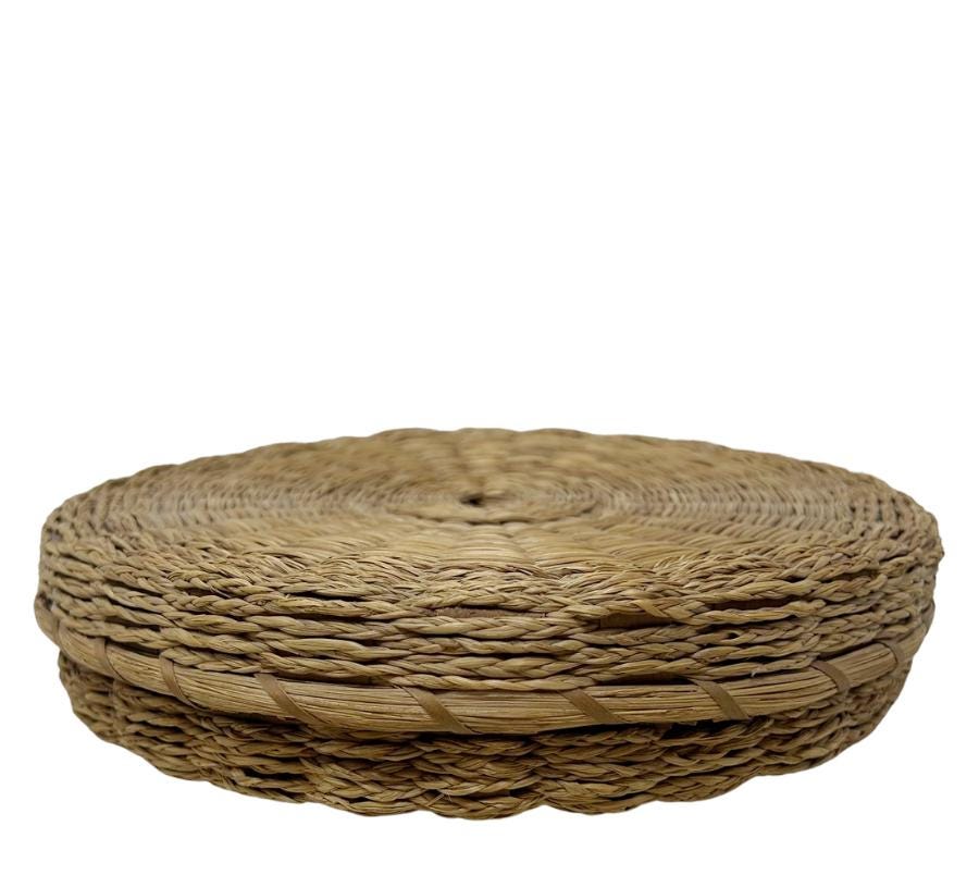 Vintage Indigenous Low Profile Woven Basket