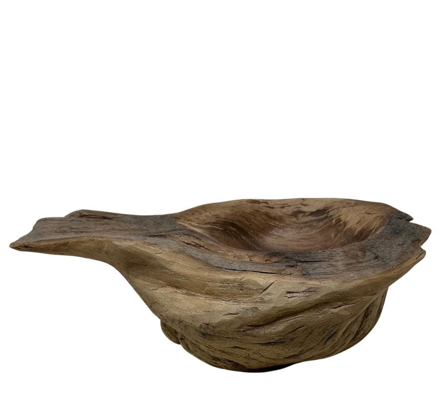 Primitive Wooden Burl Knot Bowl