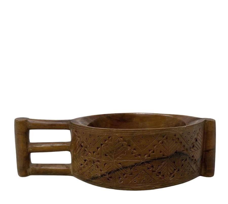 Vintage Swedish Folk Art Wooden Vessel