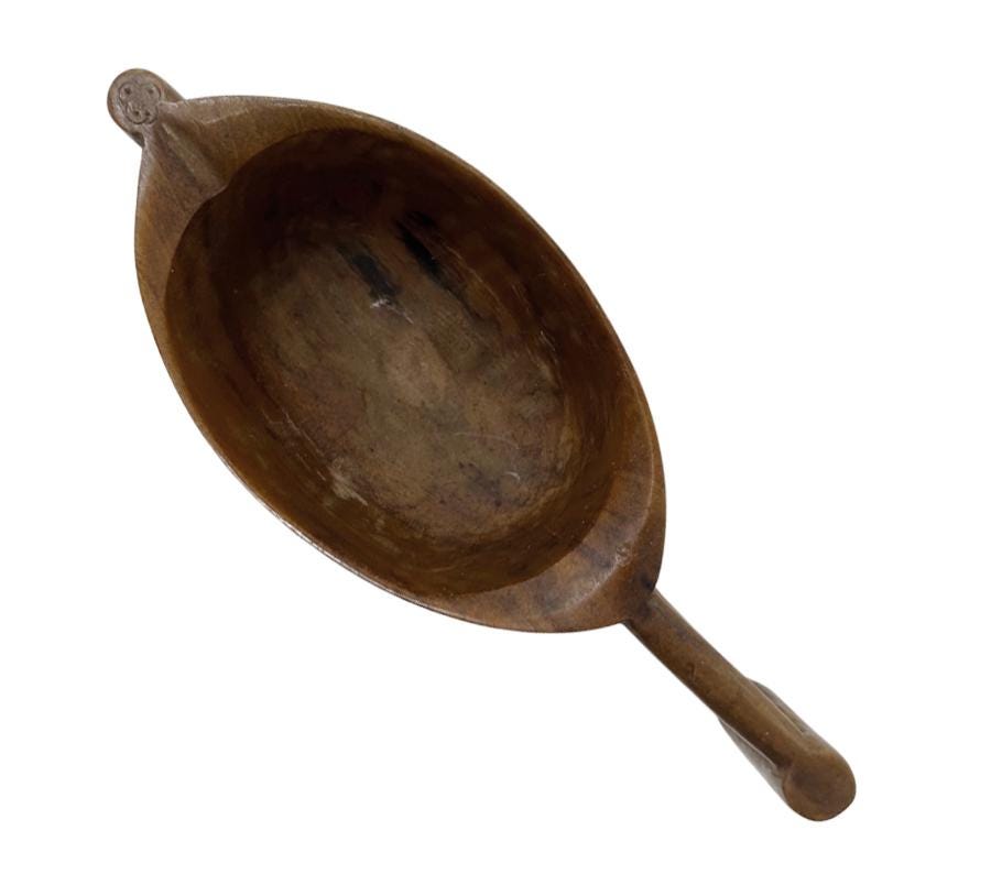 Vintage Swedish Folk Art Wooden Vessel