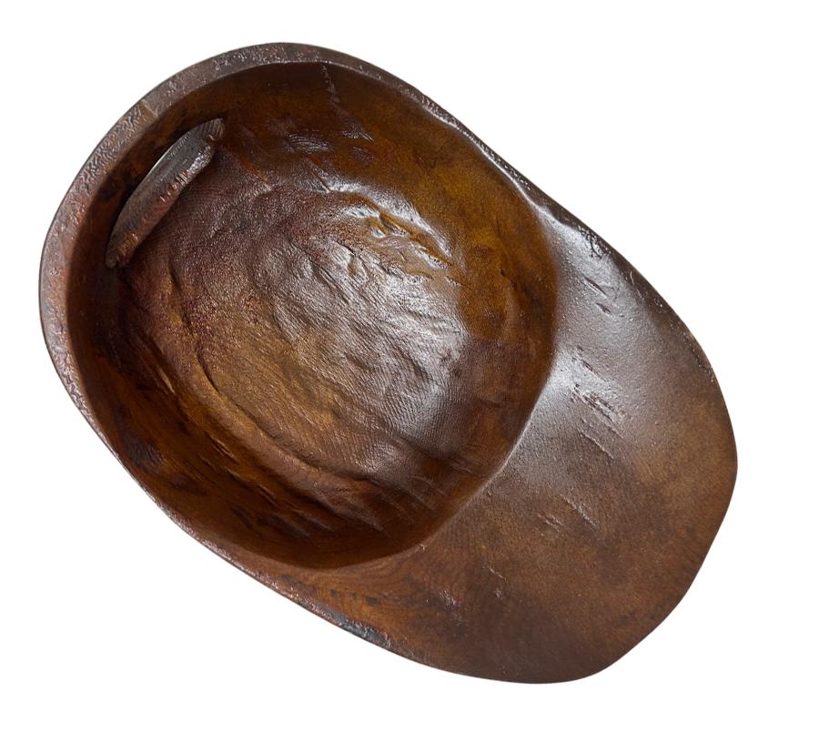 Vintage Folk Art Carved Wooden Baseball Cap Wall Hanging