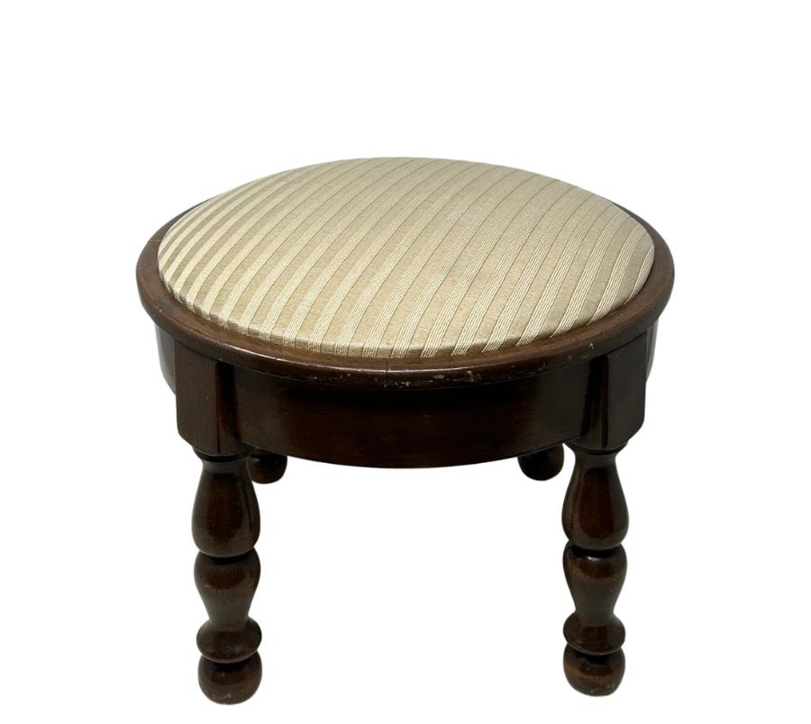 Vintage Upholstered Wooden Foot Stool