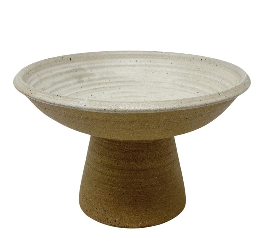 Vintage Stoneware Pedestal Bowl