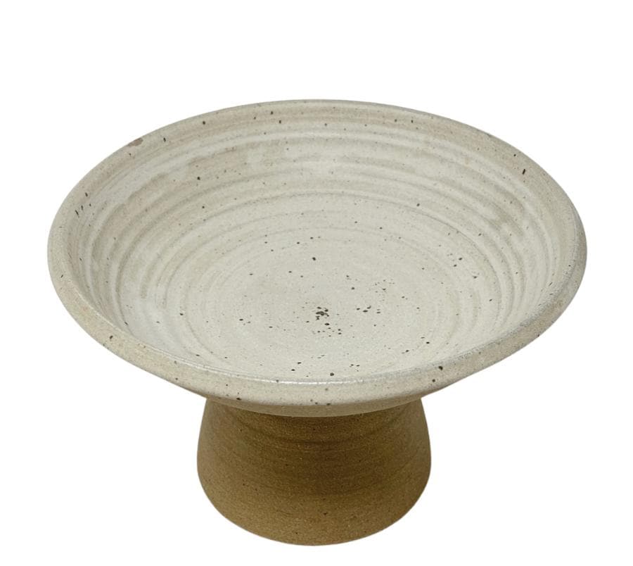 Vintage Stoneware Pedestal Bowl