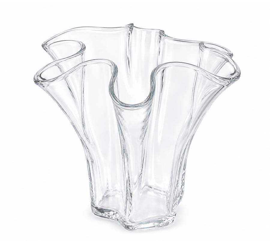 Vintage Art Glass Ruffled Vase
