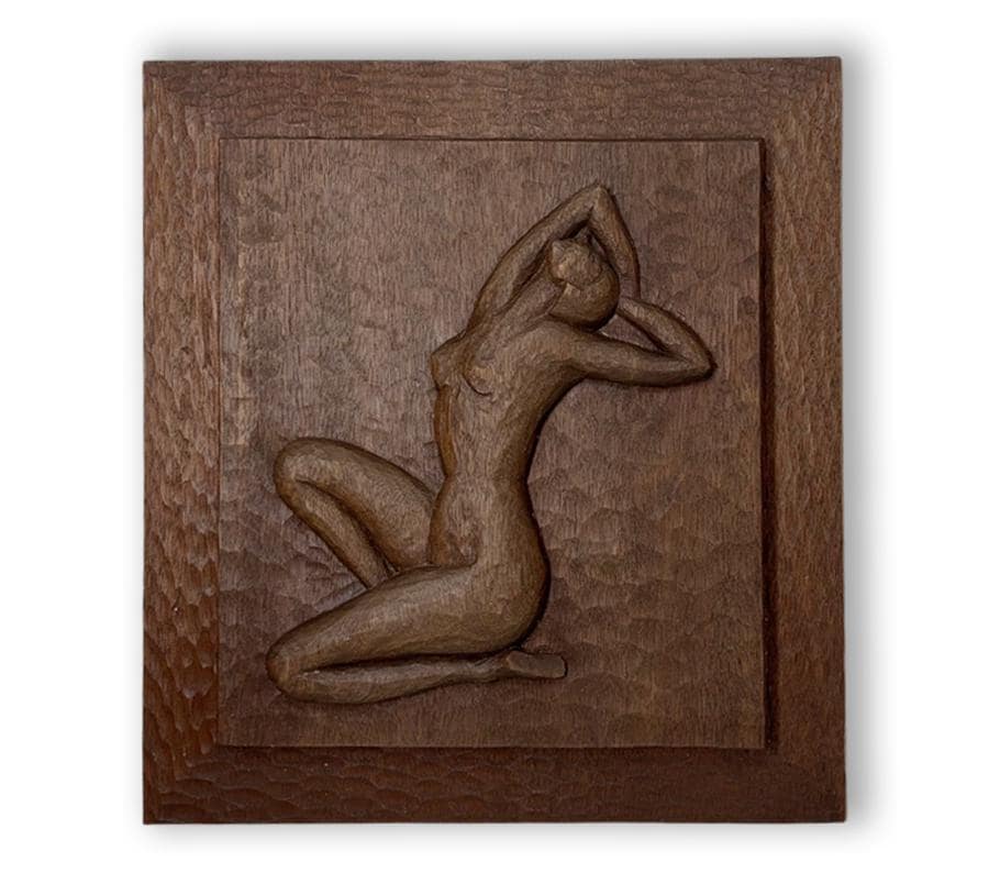 Vintage Carved Wooden Nude Wall Hanging