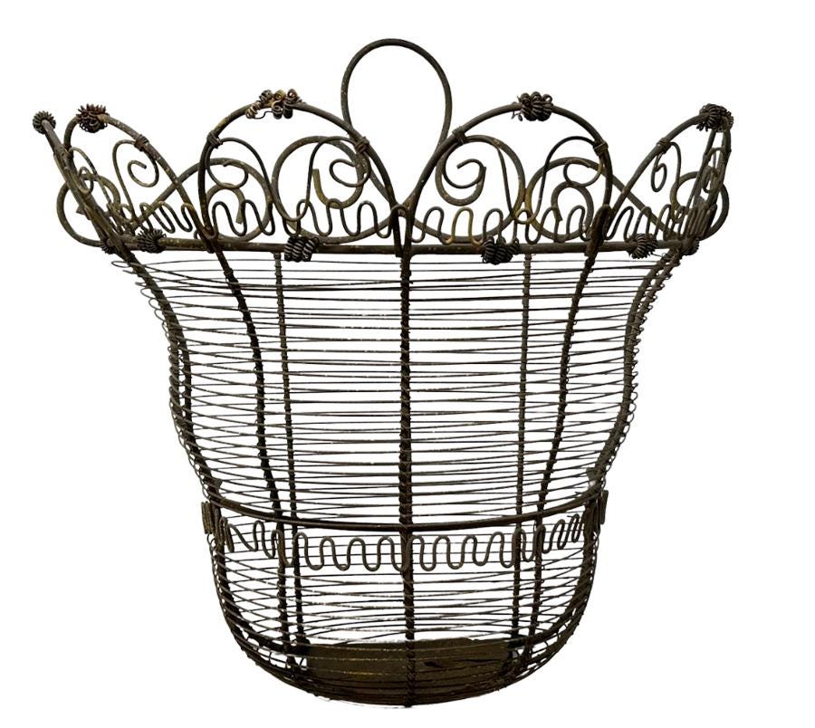 Vintage Metal Wall Basket