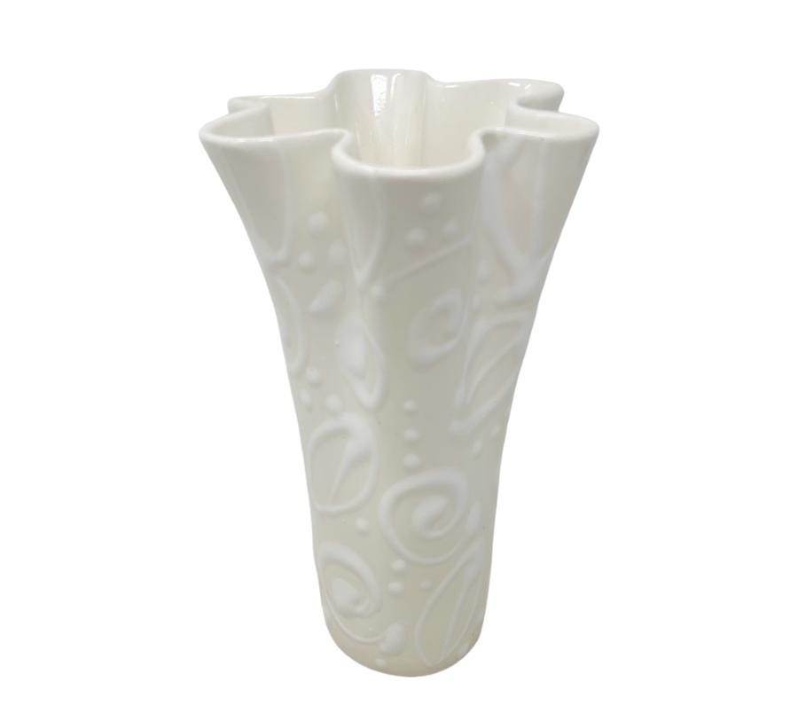 Spots Studio Pottery Ruffled Vase