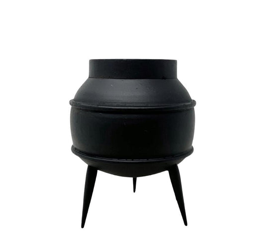 Vintage Painted Tripod Wood Vessel