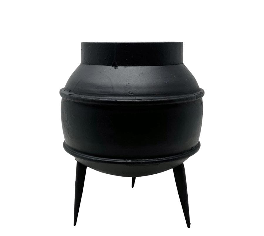 Vintage Painted Tripod Wood Vessel