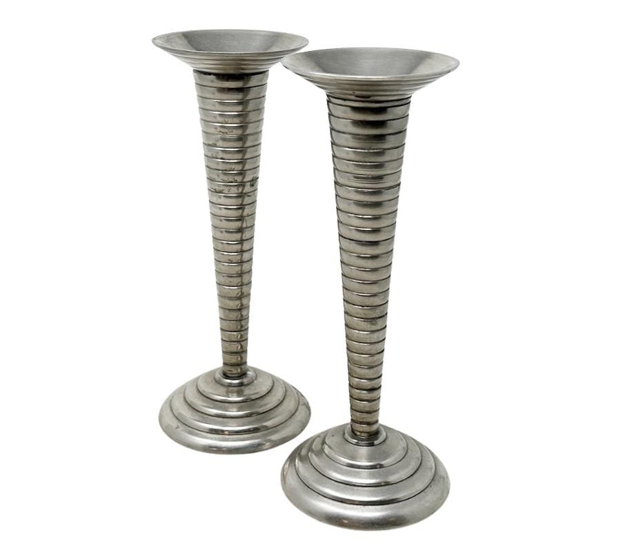 Pair of Vintage Metal Candle Holders