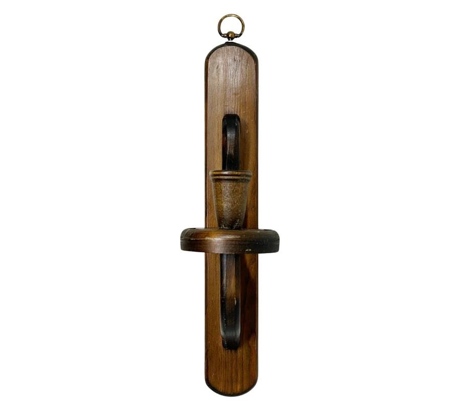 Vintage Wooden Wall Candle Sconce