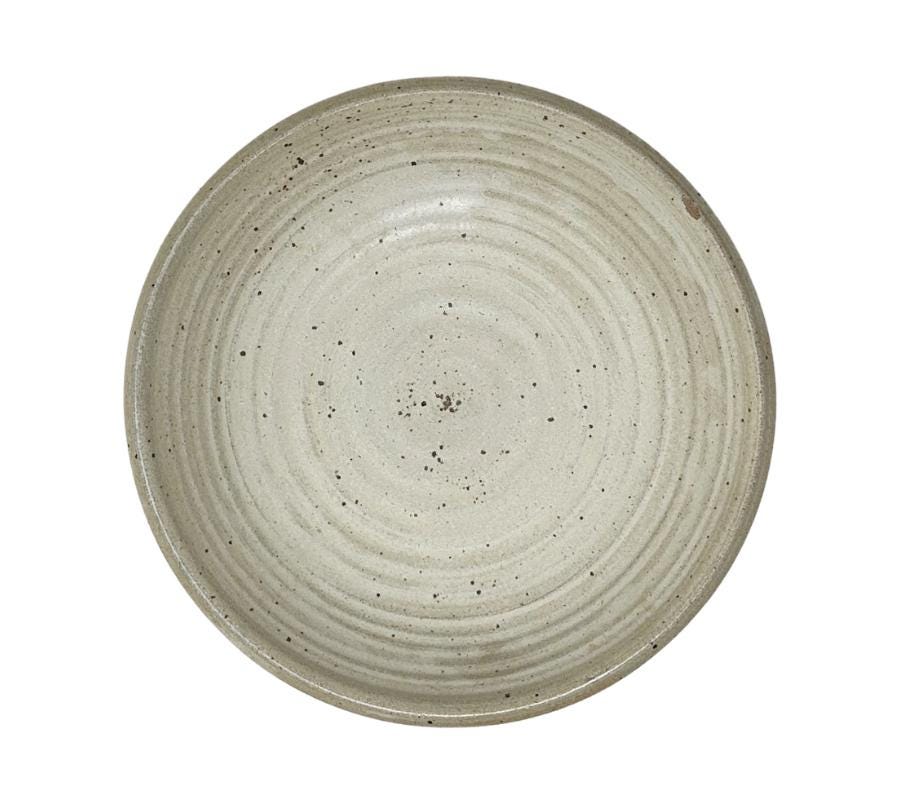 Vintage Stoneware Pedestal Bowl