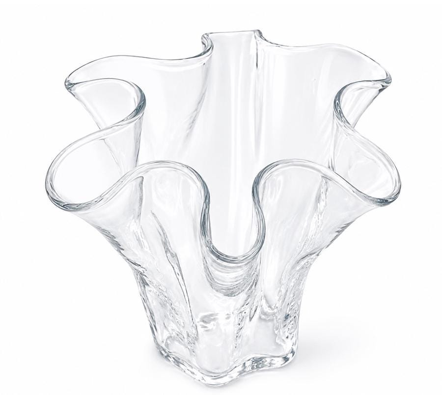 Vintage Art Glass Ruffled Vase