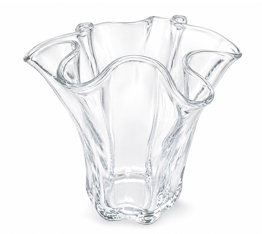 Vintage Art Glass Ruffled Vase