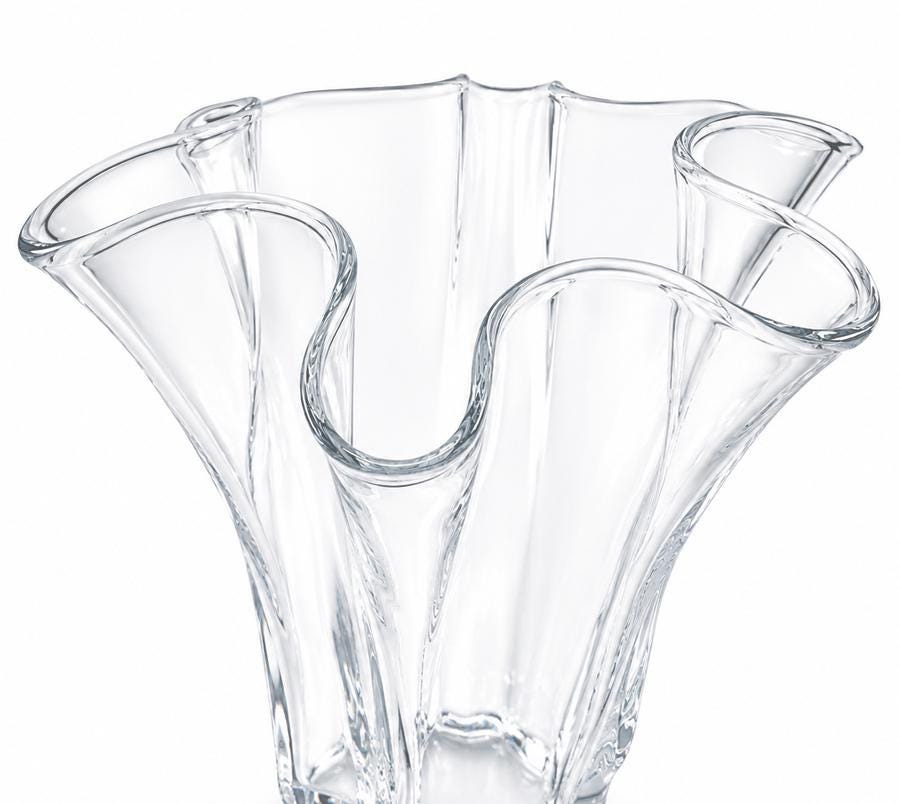 Vintage Art Glass Ruffled Vase