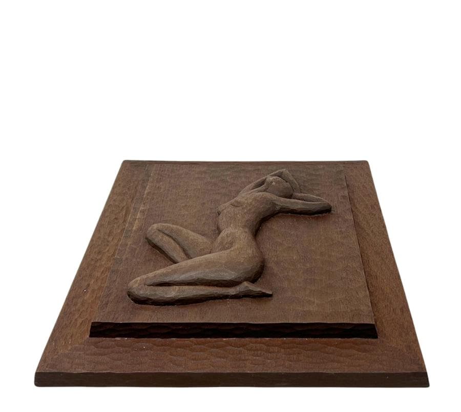 Vintage Carved Wooden Nude Wall Hanging