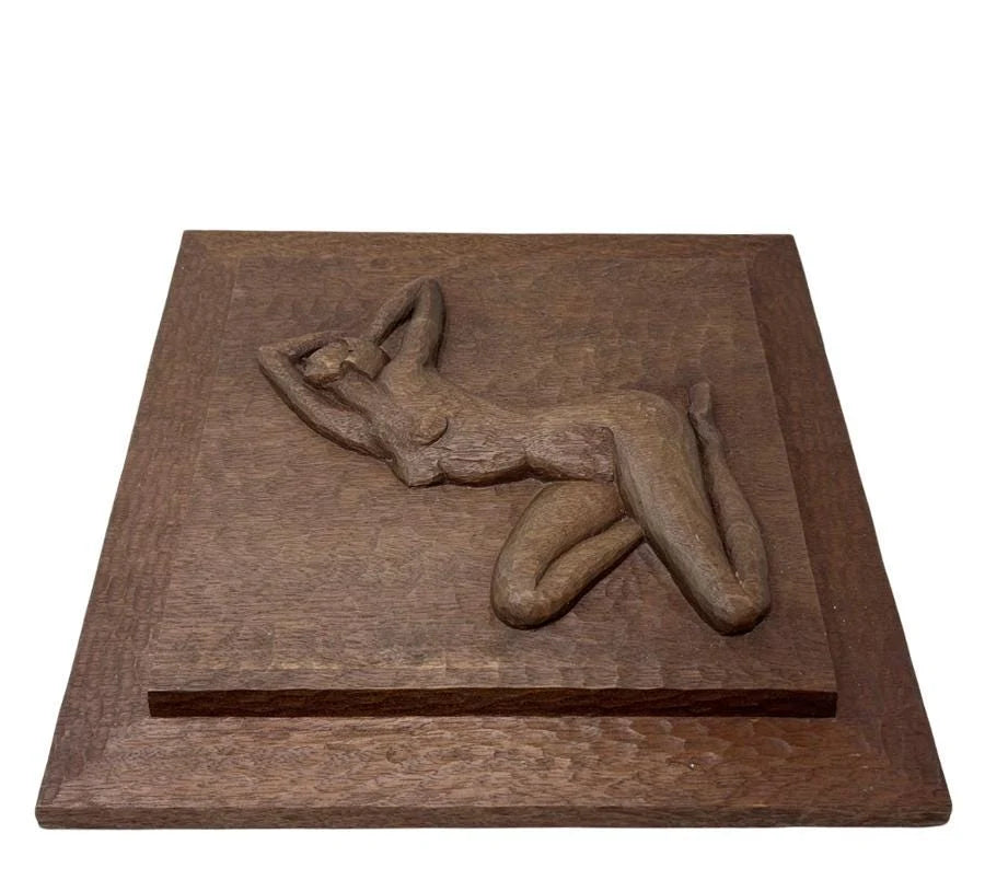 Vintage Carved Wooden Nude Wall Hanging