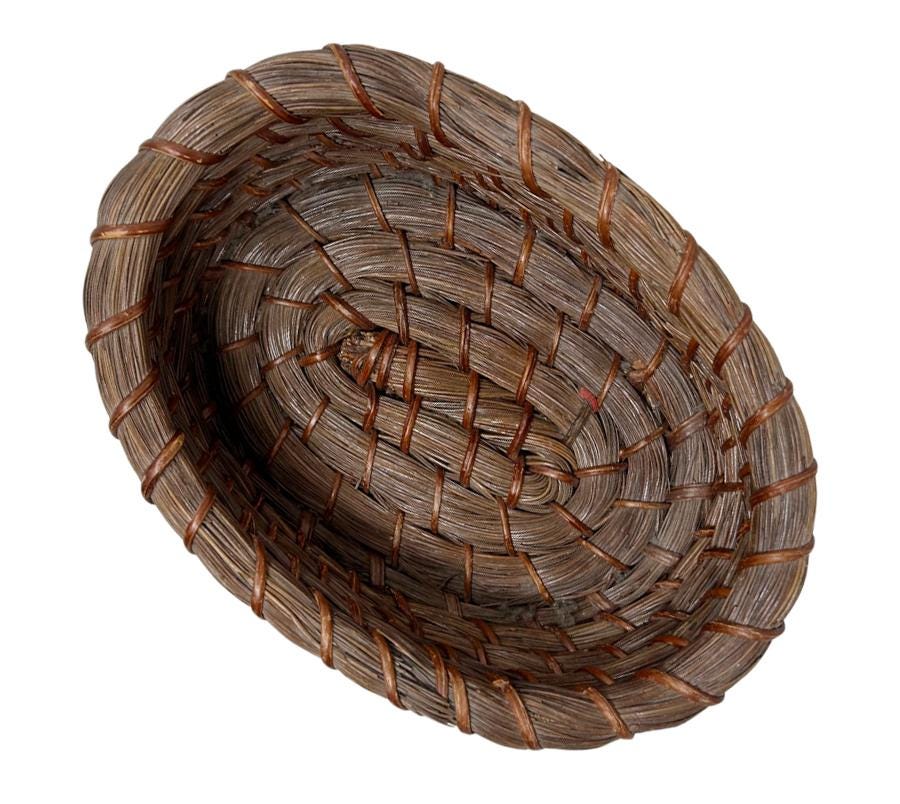 Vintage Indigenous Coil Pine Basket