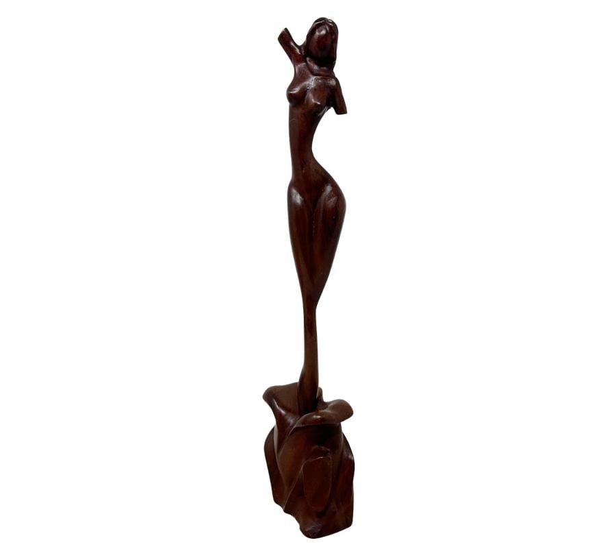 Vintage Carved Wooden Nude Sculpture