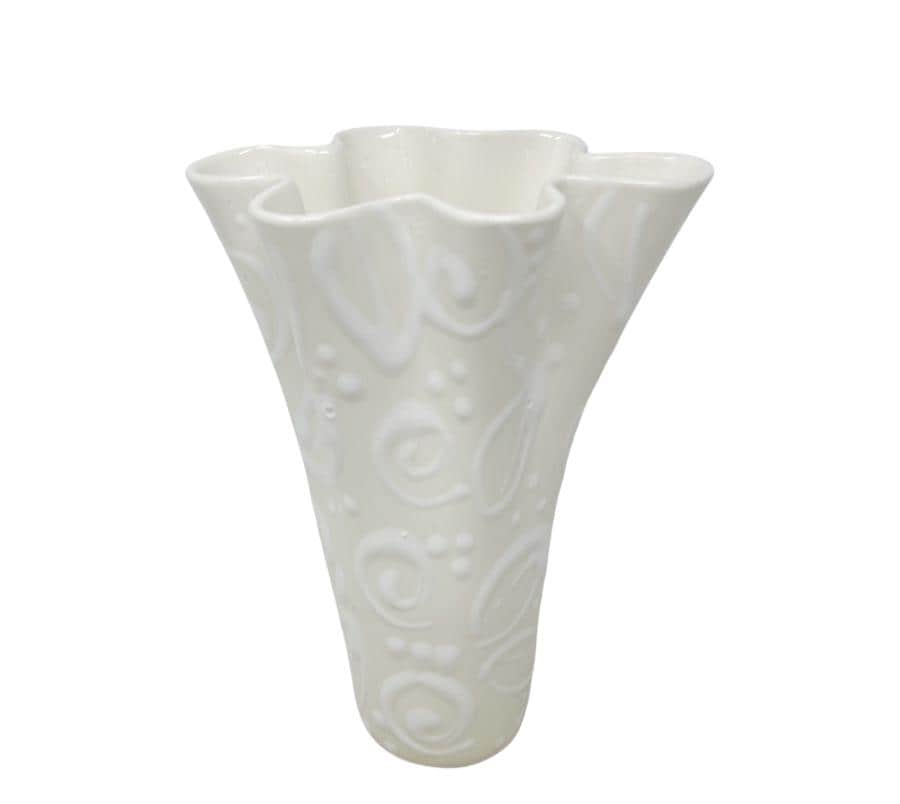 Spots Studio Pottery Ruffled Vase
