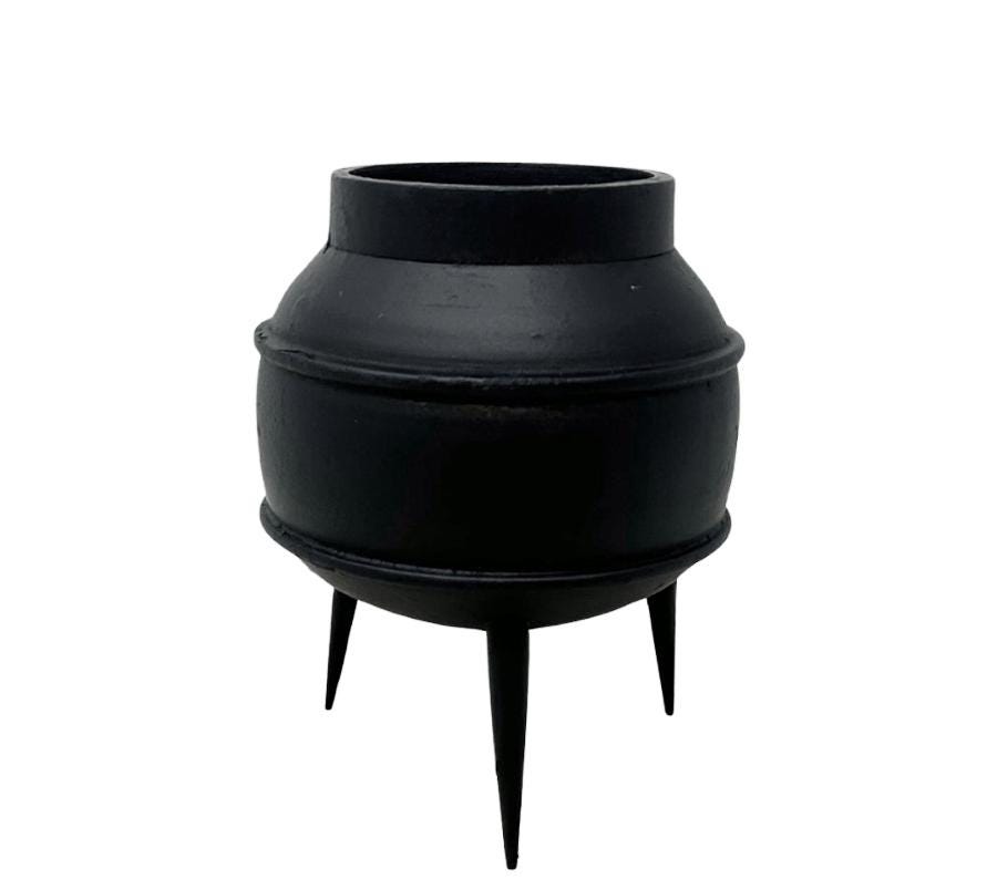 Vintage Painted Tripod Wood Vessel