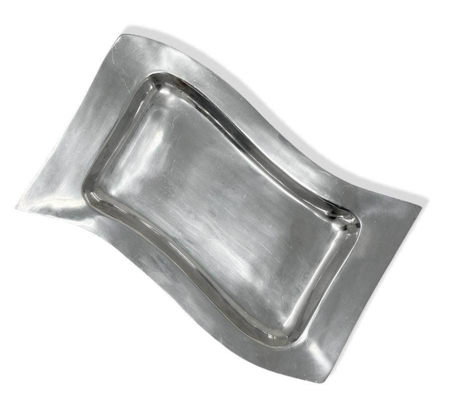 Vintage Wavy Metal Tray