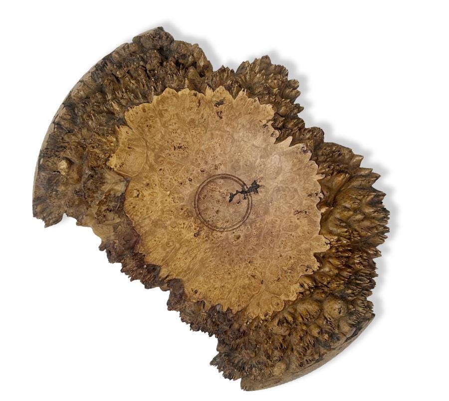 Vintage Hand Carved Live Edge Burl Bowl