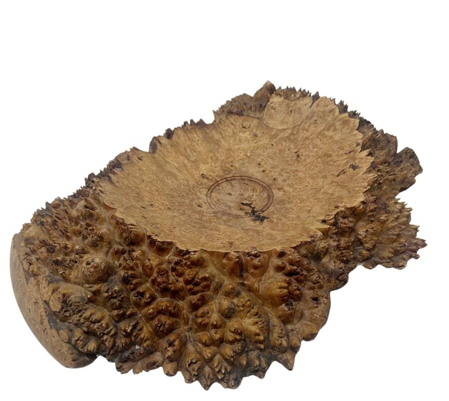 Vintage Hand Carved Live Edge Burl Bowl