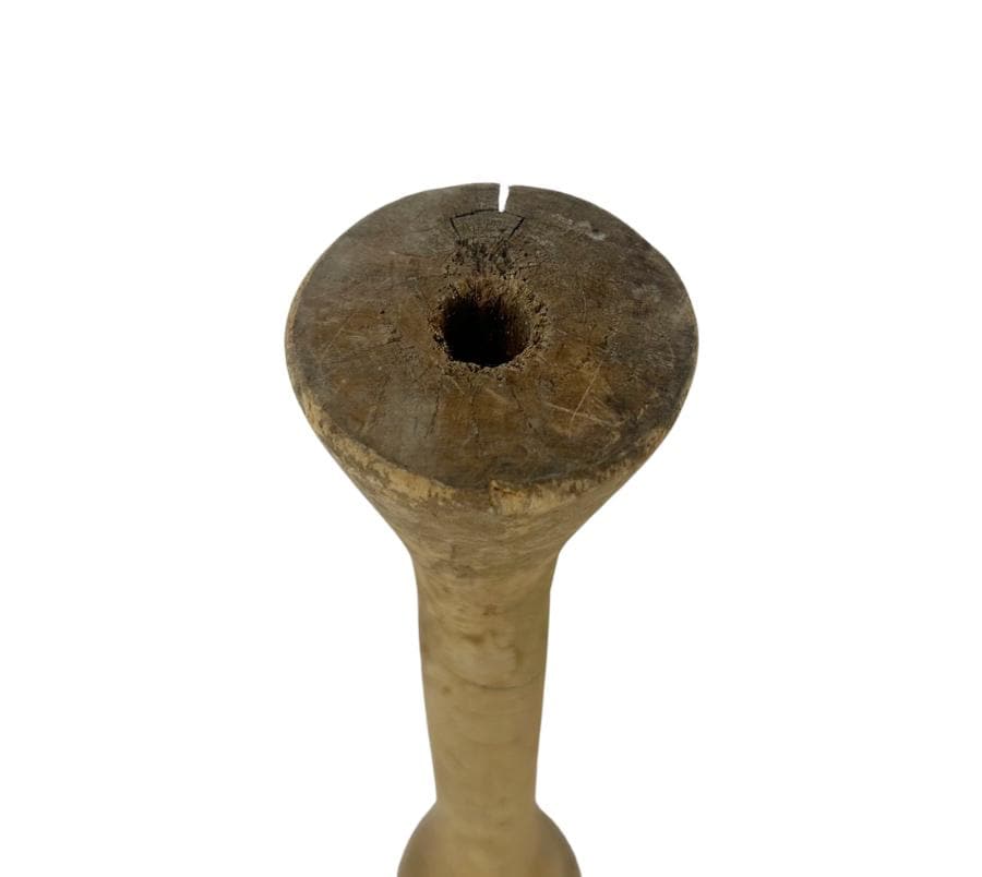 Antique Primitive Spool Vessel