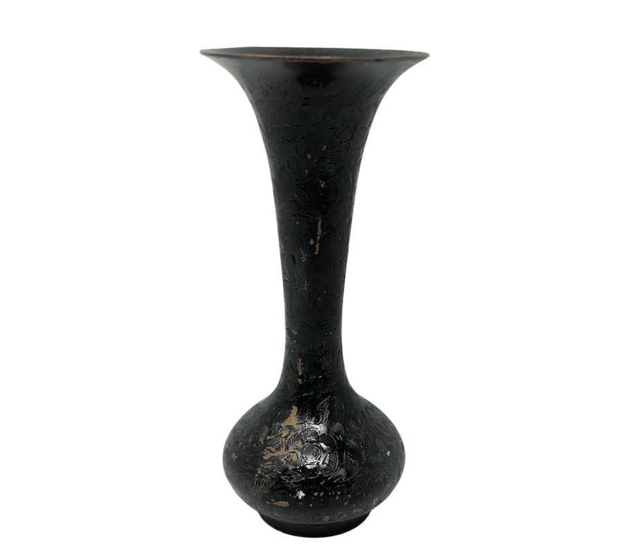Vintage Distressed Metal Bud Vase