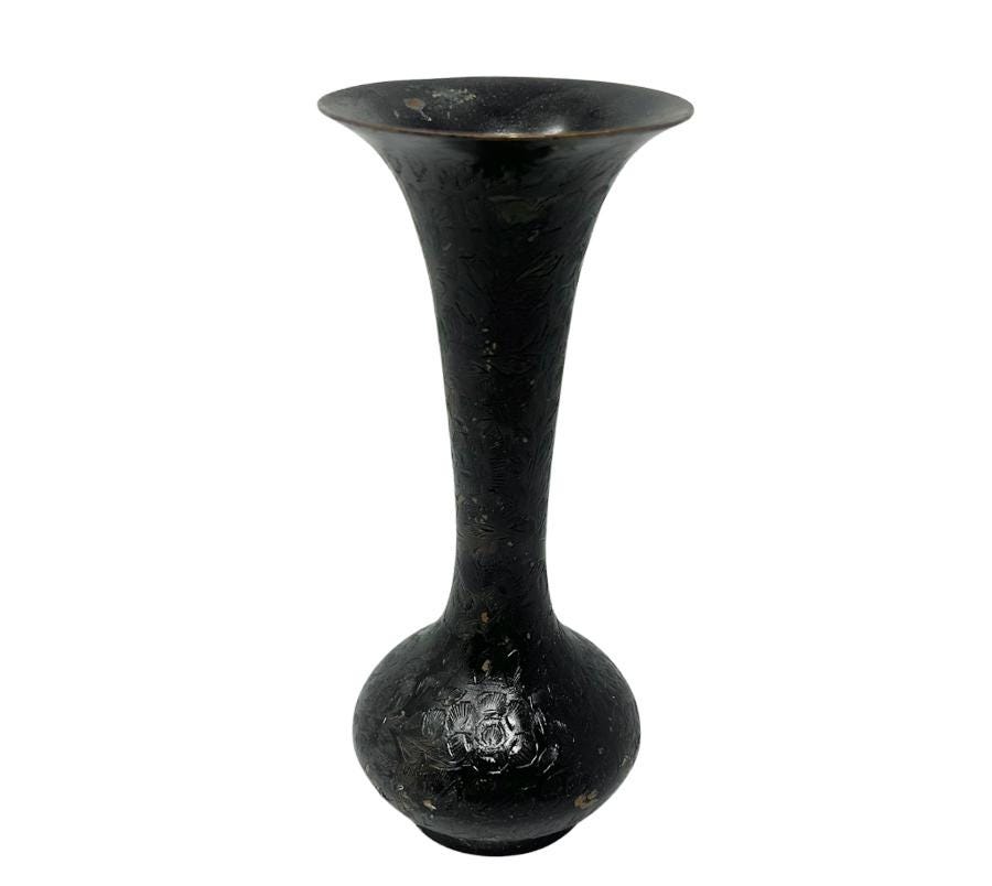 Vintage Distressed Metal Bud Vase