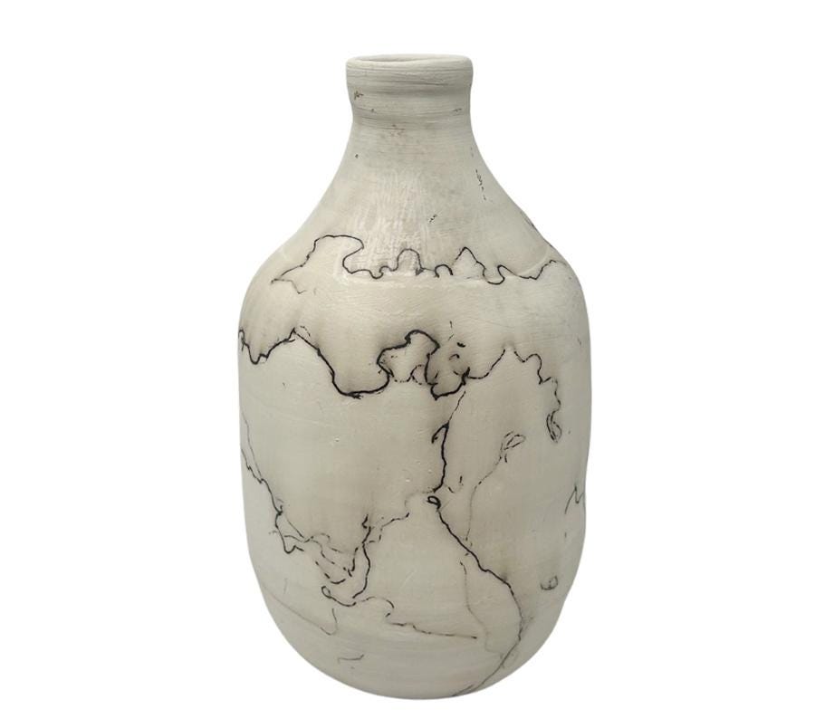 Vintage Raku Horse Hair Vessel