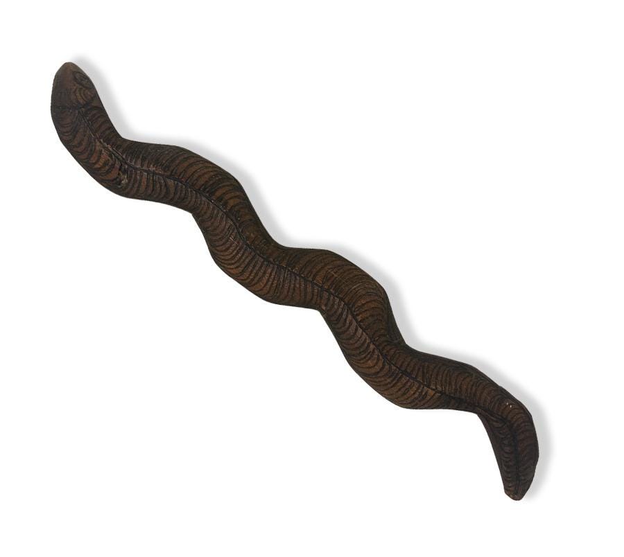 Vintage Hand Carved Wooden Snake Wall Hanging