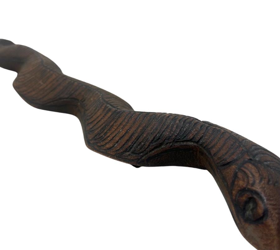 Vintage Hand Carved Wooden Snake Wall Hanging
