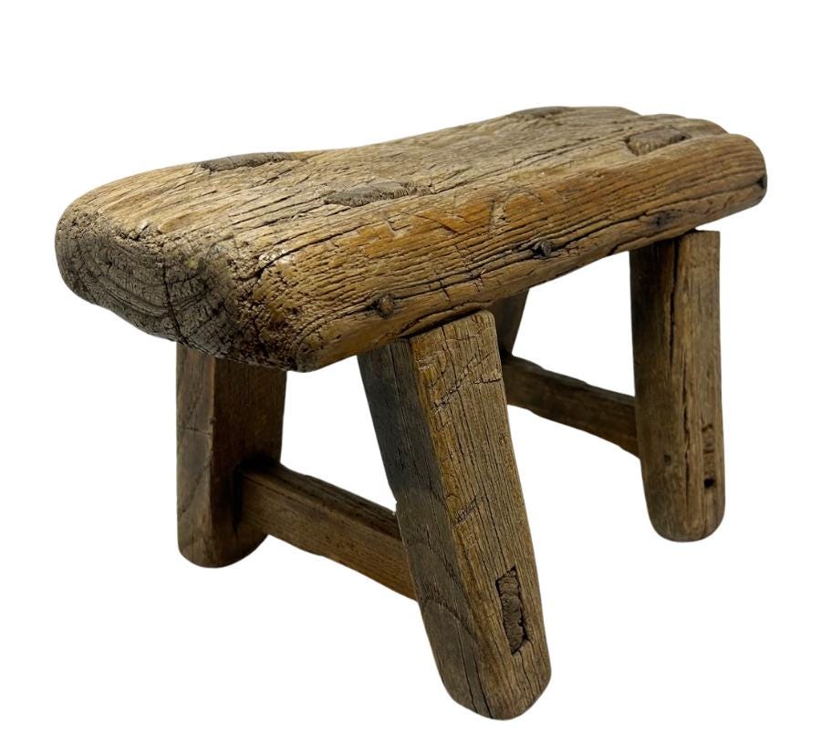 Antique Primitive Wooden Stool