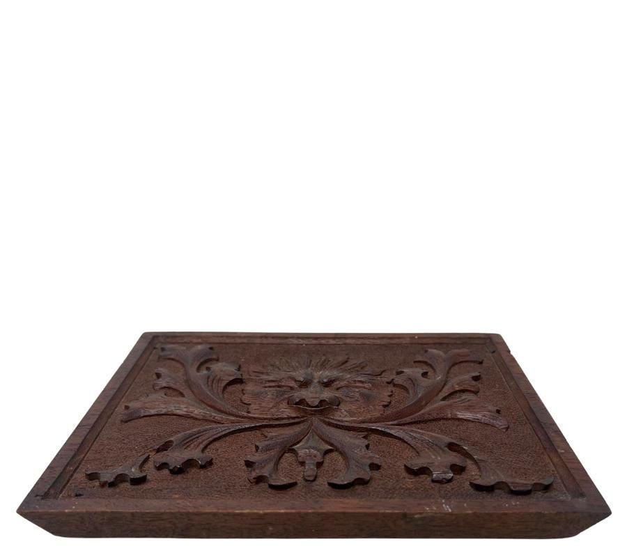 Vintage Carved Wood Wall Relief