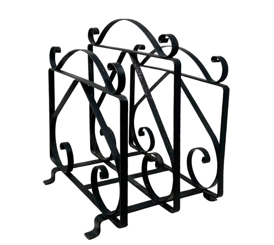 Vintage Spanish Revival Metal Magazine Rack