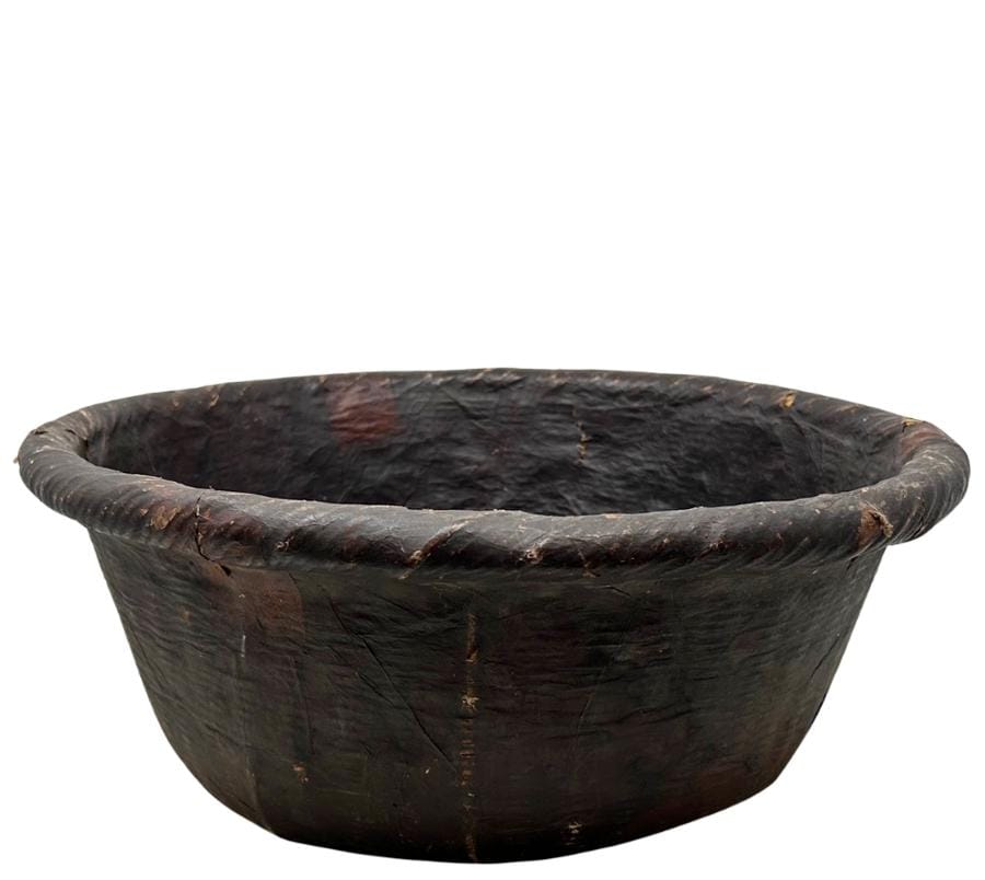 Vintage Primitive Papier-Mache Basket