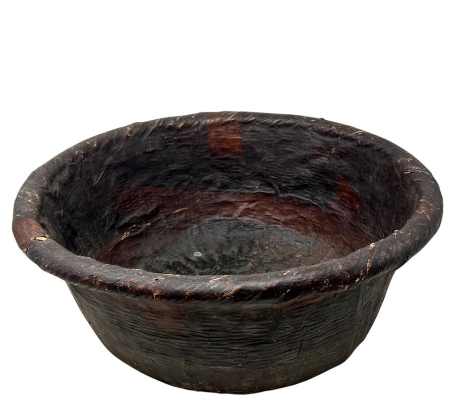 Vintage Primitive Papier-Mache Basket