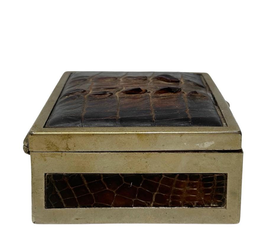 Vintage Leather & Brass Box
