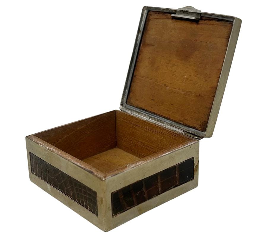 Vintage Leather & Brass Box
