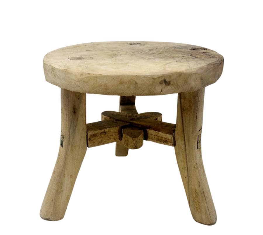 Vintage Tripod Primitive Wooden Stool