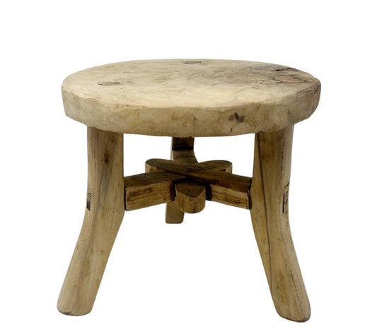 Vintage Tripod Primitive Wooden Stool
