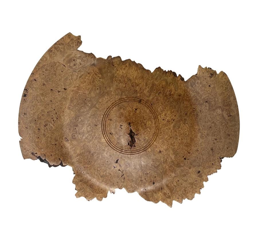 Vintage Hand Carved Live Edge Burl Bowl
