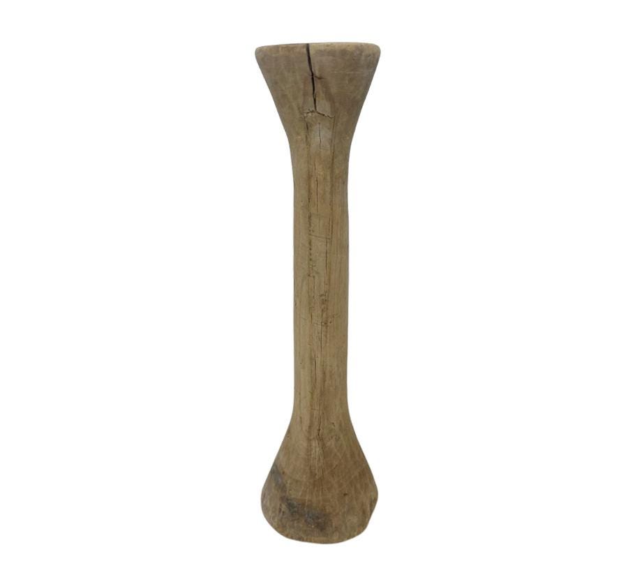 Antique Primitive Spool Vessel