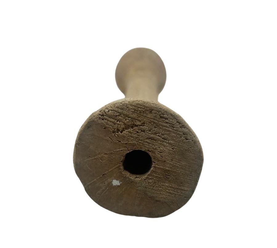 Antique Primitive Spool Vessel